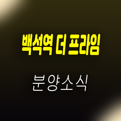  백석역 더 프라임 일산 역세권 섹션오피스,상가 분양가 및 잔여호실 안내