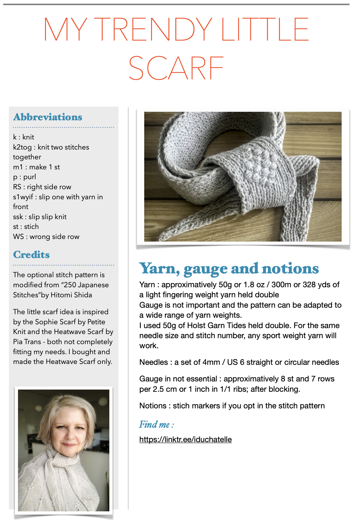 소피스카프와 비슷한 미니스카프 My trendy little scarf 영문무료도안 다운로드 다운받기 빵순쓰 3번 블로그