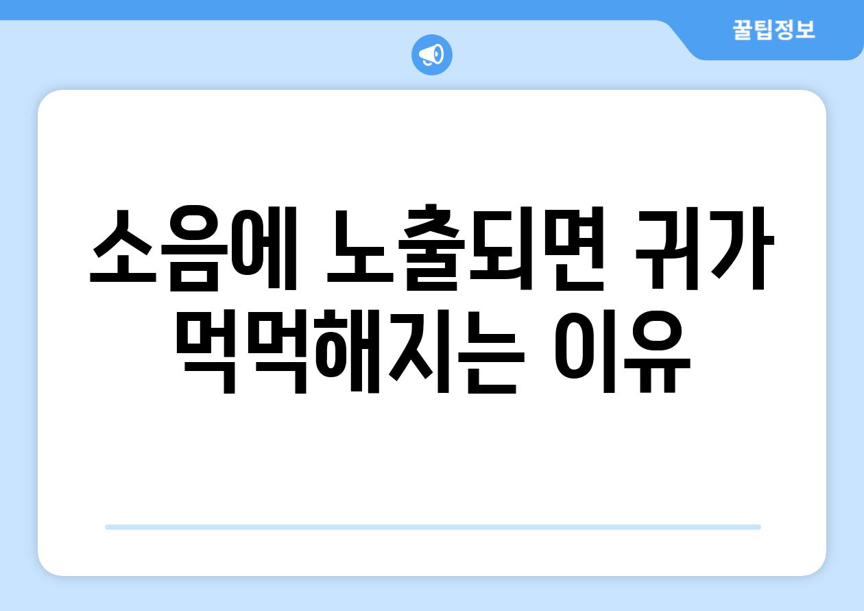 소음에 노출되면 귀가 먹먹해지는 이유