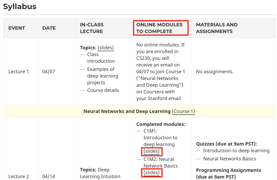CS230 PDF