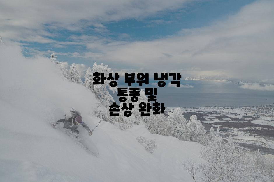 화상 부위 냉각 통증 및 손상 완화