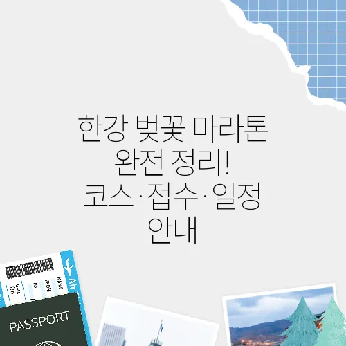 한강 벚꽃 마라톤 완전 정리! 코스·접수·일정 안내