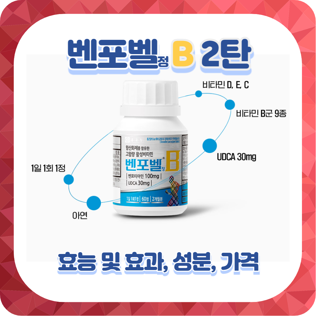  벤포벨정B 효능 및 효과, 성분, 가격(ft.종근당 활성비타민2탄)