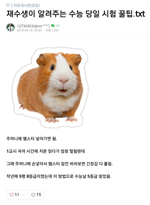  재수생이 알려주는 수능 꿀팁