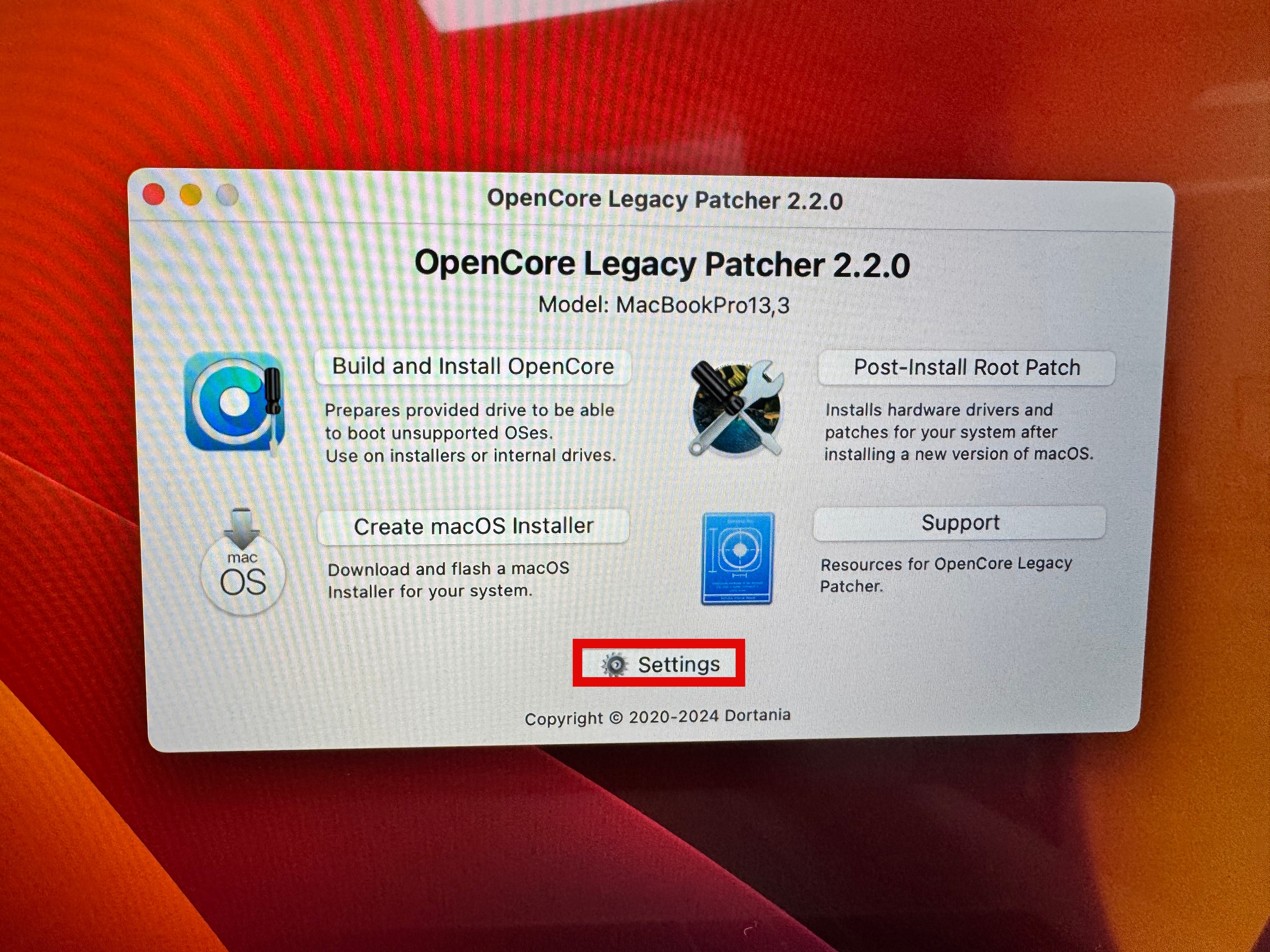 OpenCore Legacy Patcher Settings