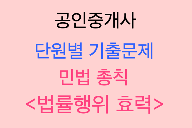  민법 총칙 <법률행위의 효력과 해석>
