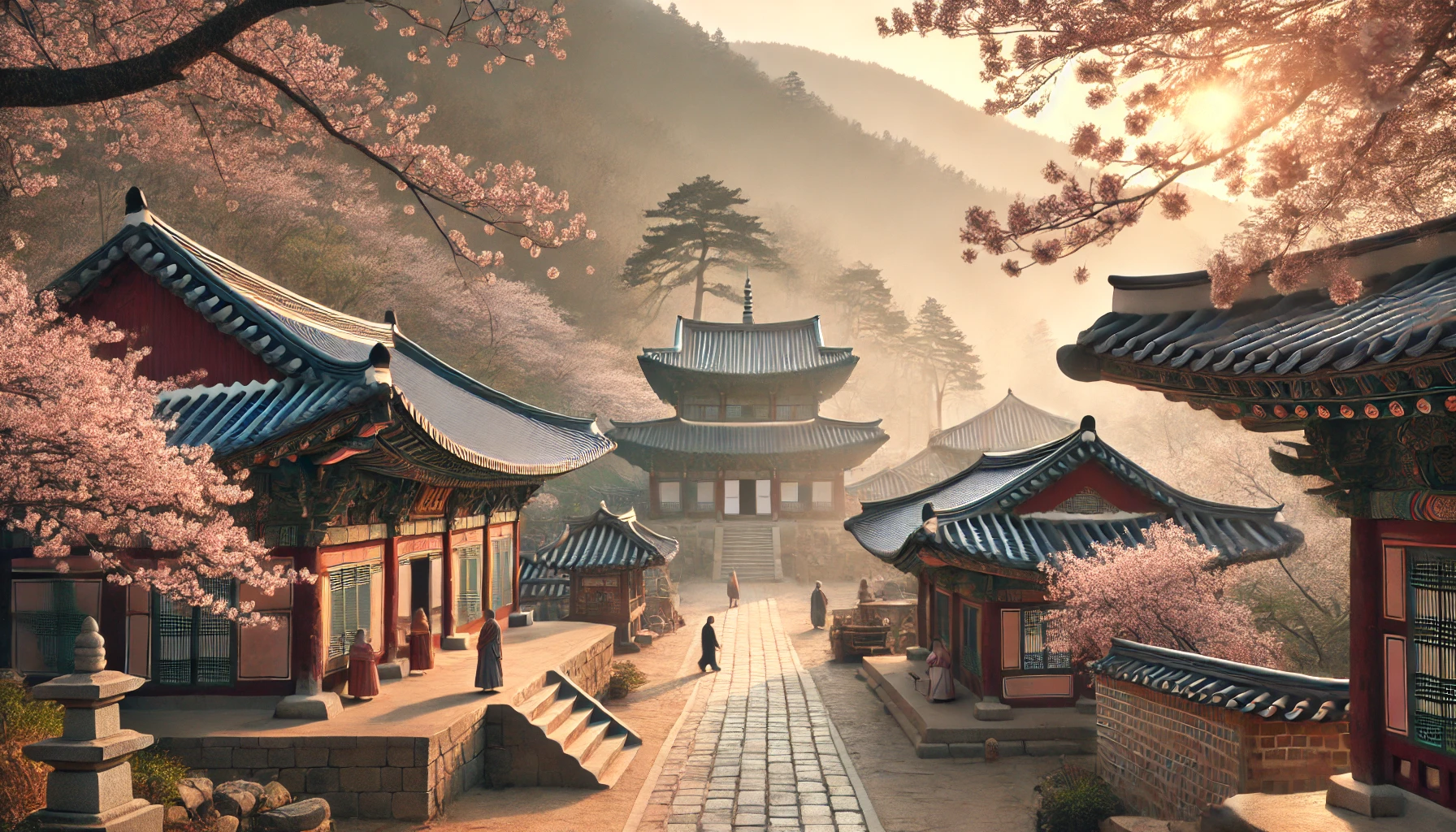 법주사 &ndash; 따뜼한 봄날 &amp;#44;고요한 아침&amp;#44; 벚꽃 마음을 닦다 
