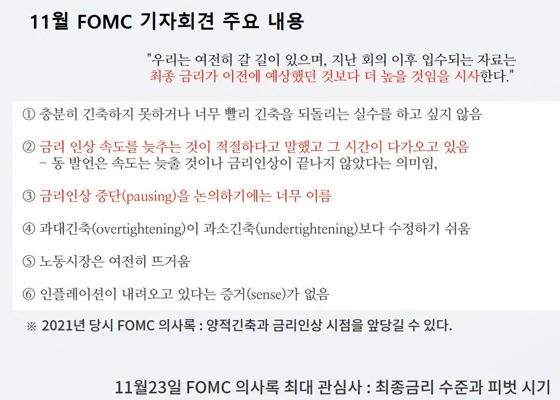  2022년 11월 23일 주식 시장 뷰