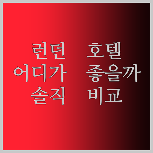 내돈내산 런던 호텔 후기! 유로파 하