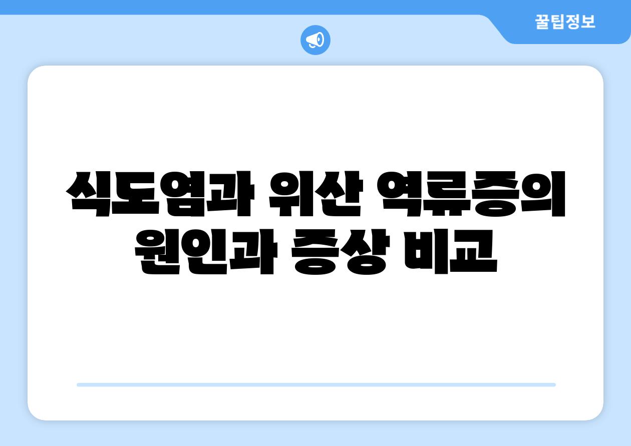 식도염과 위산 역류증의 원인과 증상 비교