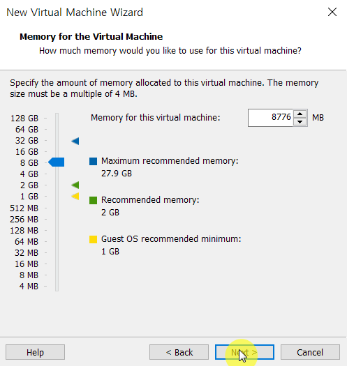 Vmware 메모리 설정