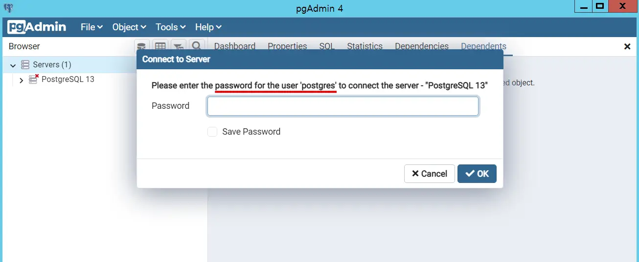 user password