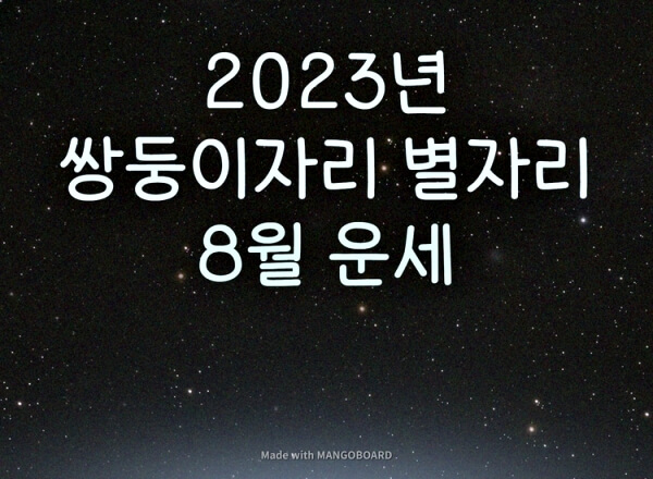  2023년 쌍둥이자리 8월 별자리 운세
