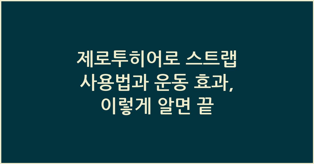 제로투히어로 스트랩 사용법과 운동 효과