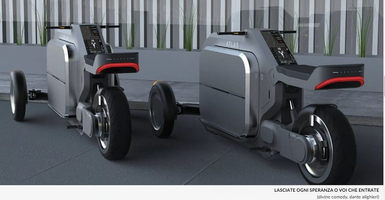 아틀라스의 신선한 식료품 배달 스쿠터 ATLAS, a three-wheeled electric delivery scooter, keeps groceries fresh in its storage pods