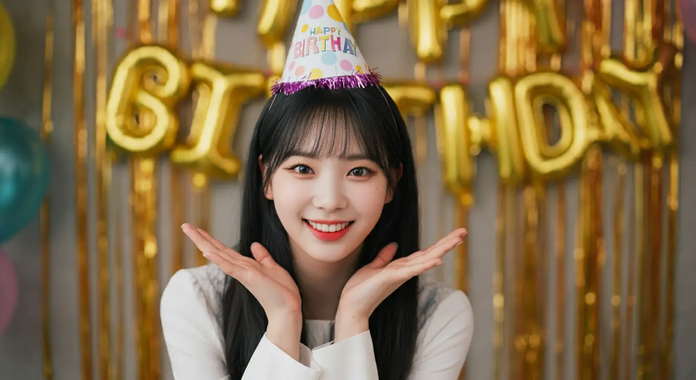생일 파티를 하는 여성