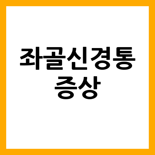 좌골신경통 증상