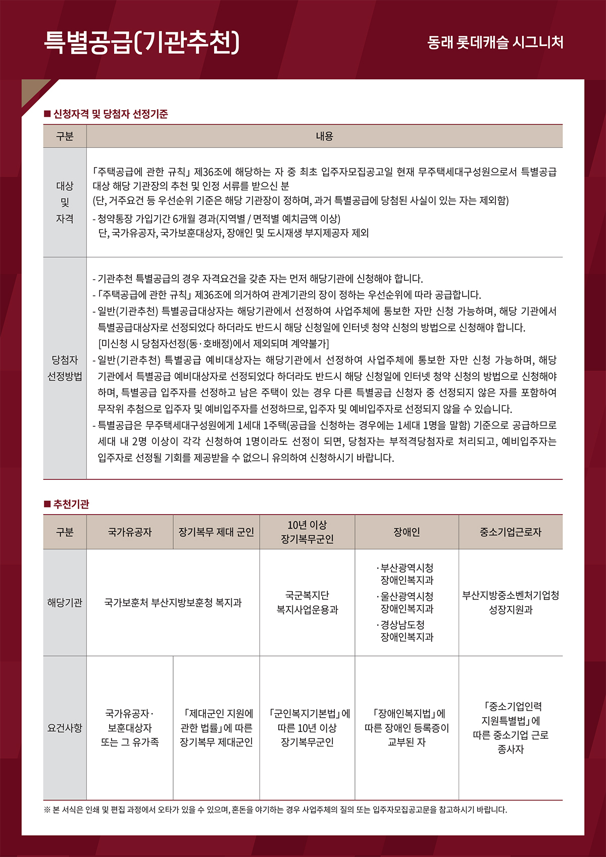 동래 롯데캐슬 시그니처 아파트 청약안내문-기관추천