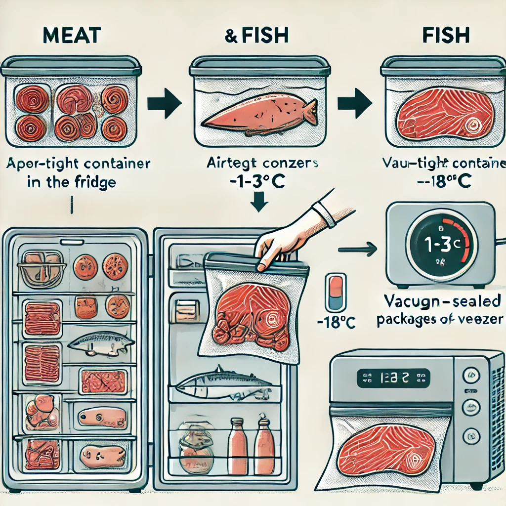 음식물 저장 기한을 오래 유지하는 효율적인 방법 - 2. 육류와 생선 보관 방법