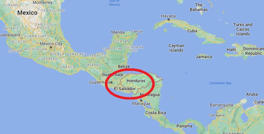 온두라스 엘살바도르 지도