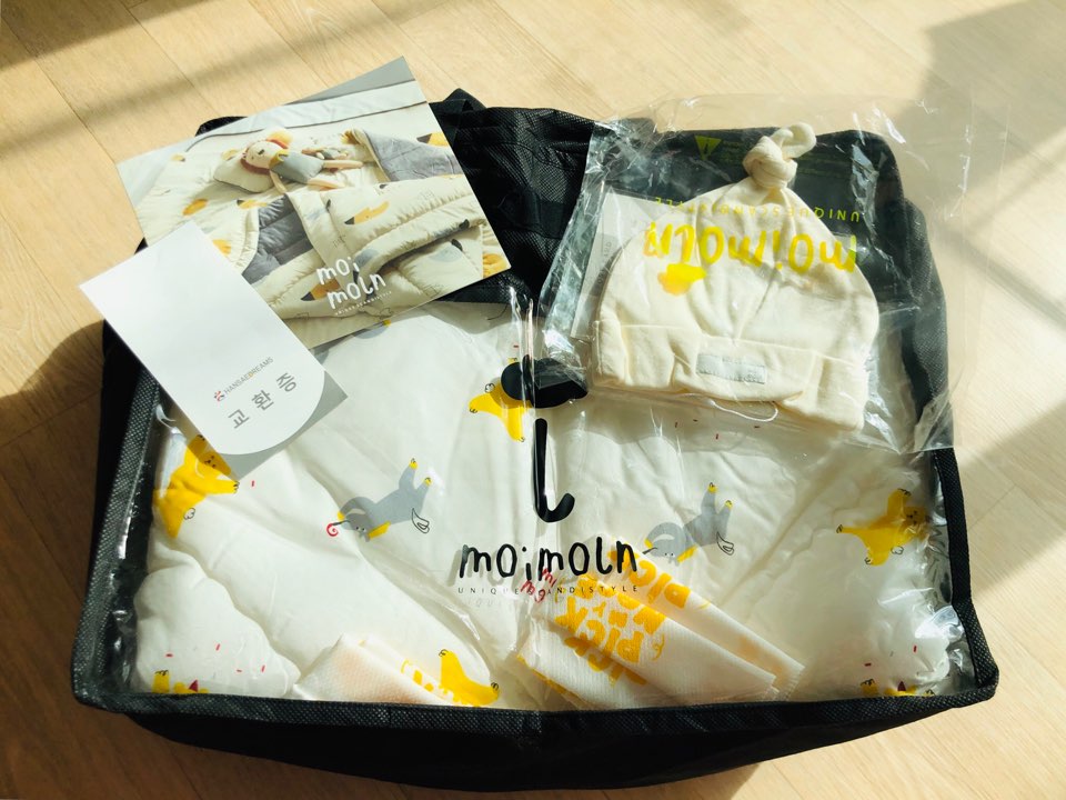  [육아템] 신생아 선물 모이몰른(moimoln) 겉싸개, 신생아 모자