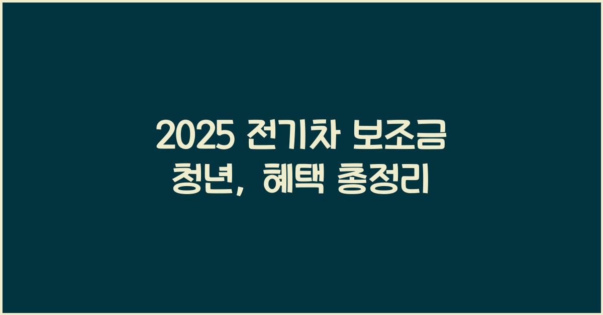 2025 전기차 보조금 청년