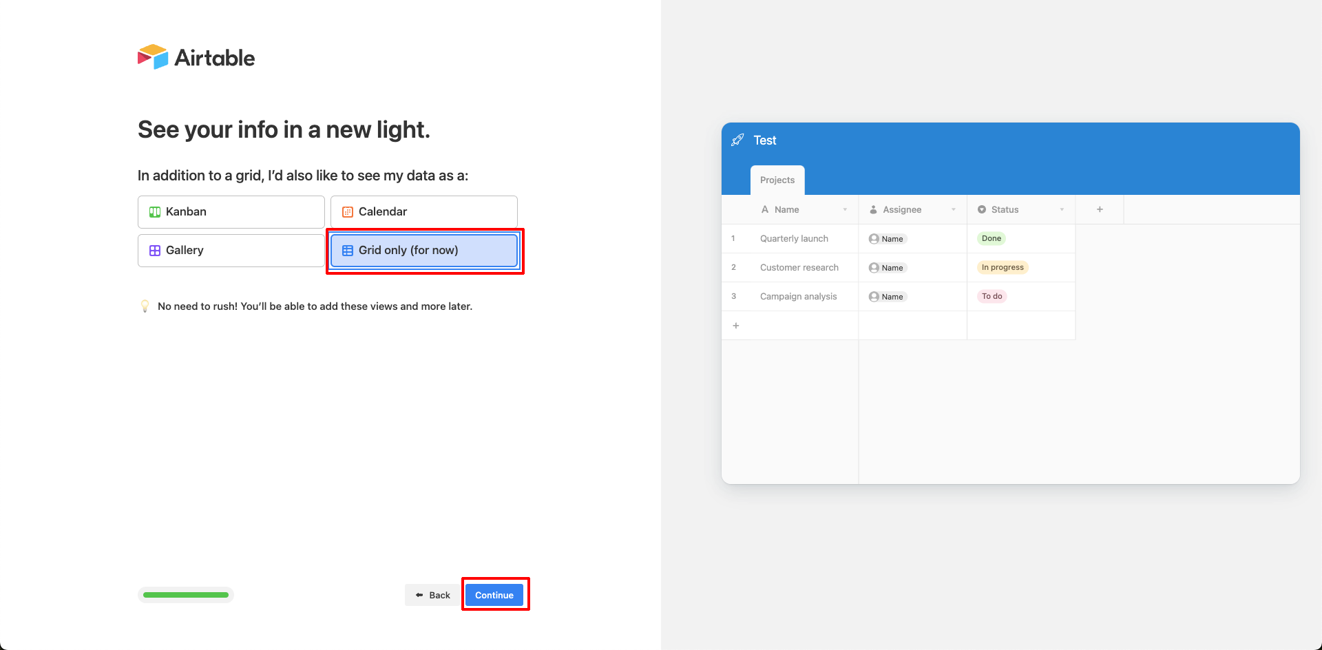 Airtable onboarding