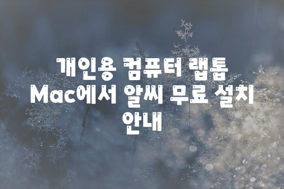 개인용 컴퓨터 랩톱 Mac에서 알씨 무료 설치 공지