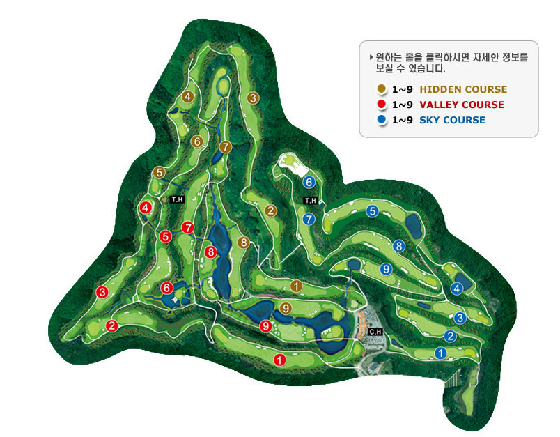 히든밸리CC 골프 코스 전체 조감도