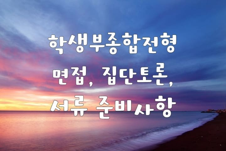 학생부종합전형 면접