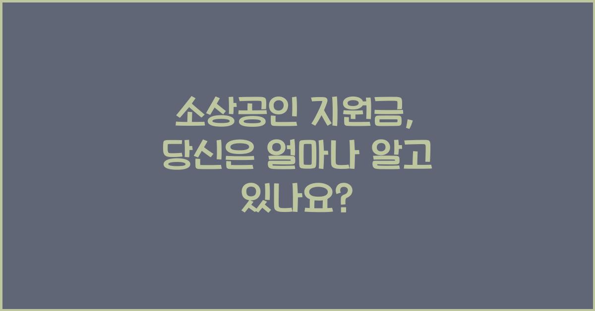소상공인 지원금
