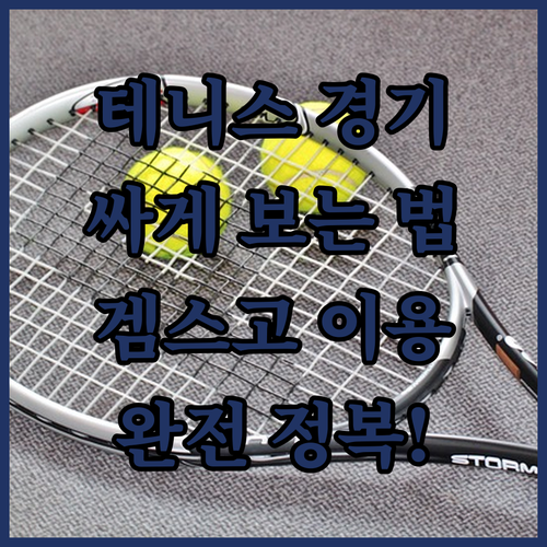 테니스 경기 싸게 보는 법 겜스고 이