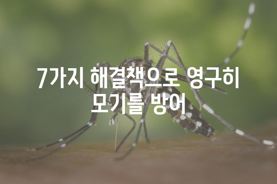 7가지 해결책으로 영구히 모기를 방어