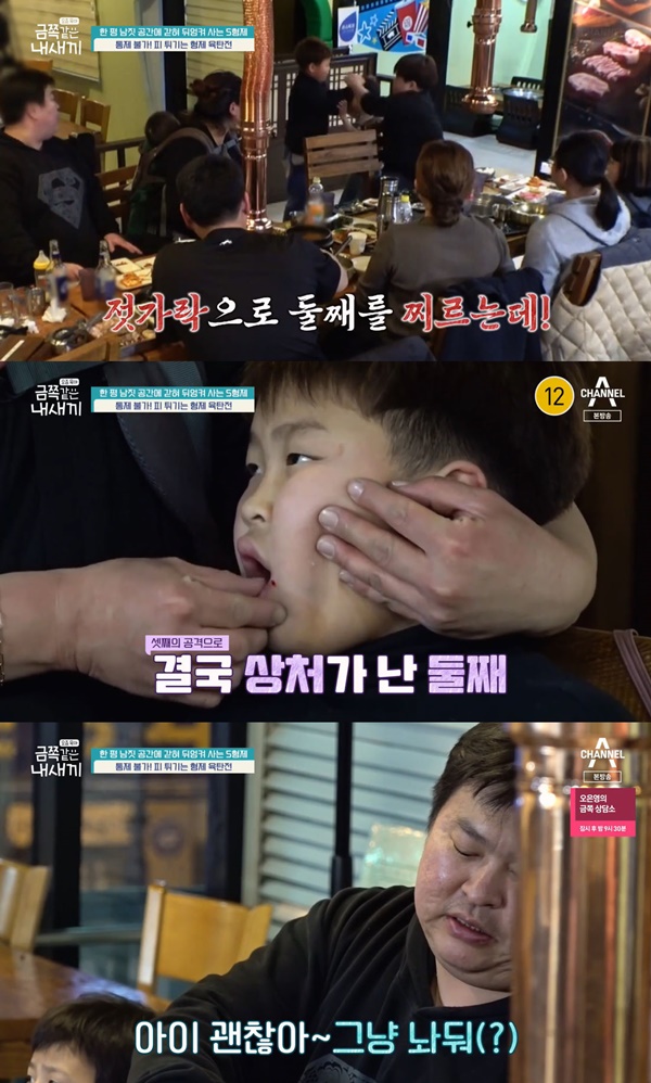  '금쪽같은' 한 평남짓 쪽방사는 5형제, 셋째 젓가락 공격, 편애