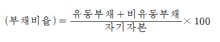 풀어 쓴 부채비율 산출식