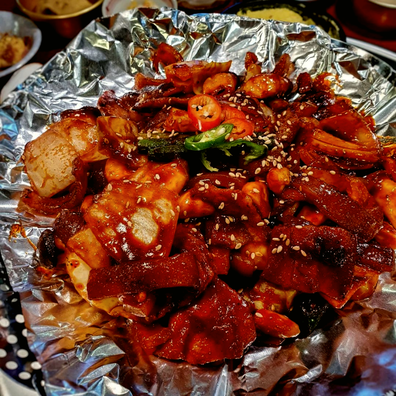 껍데기삼겹볶음