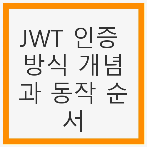JWT 인증 방식 개념과 동작 순서