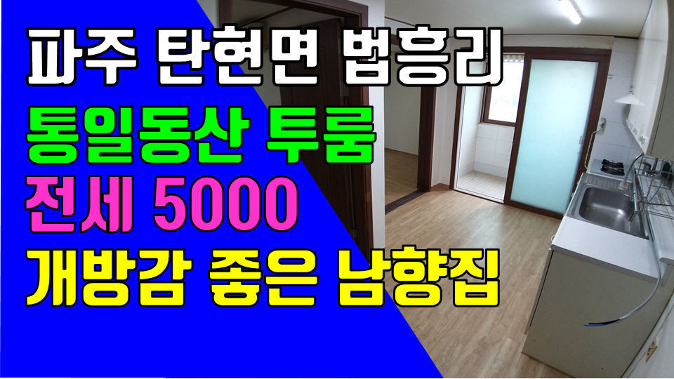  파주 탄현면 법흥리 통일동산 헤이리 투룸 전세 5000만 개방감 좋고 햇빛 잘드는 남향집 2층 넓은 투룸