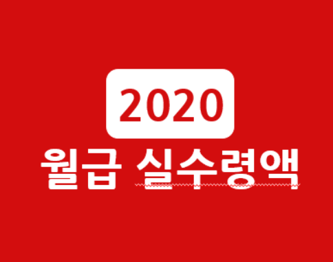  2020년 월급 실수령액 표