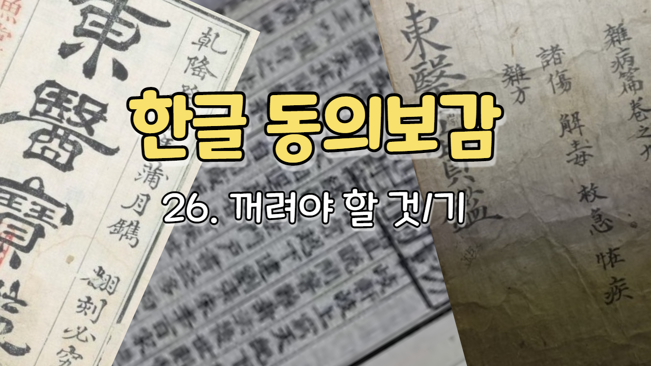  26. 꺼려야 할 것[禁忌]/기  ( 내경편  기 )