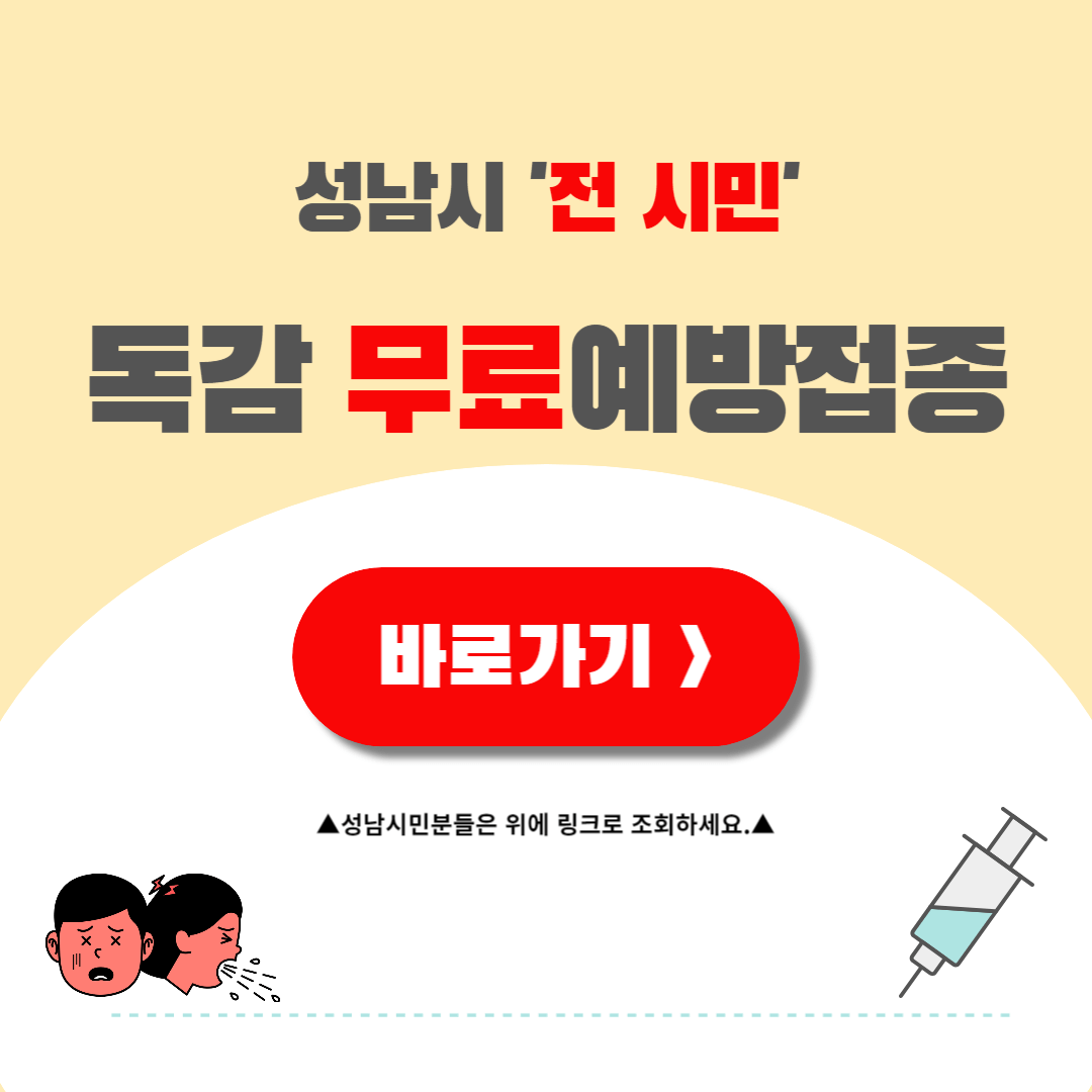 성남 독감 예방접종 무료 접종 시기 접종기관