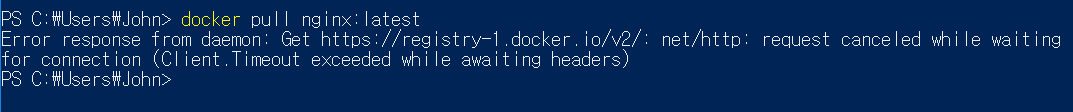 Docker] Error Response From Daemon: Get Https://Registry-1.Docker.Io/V2/:  Net/Http: Request Canceled While Waiting For Connection (Client.Timeout  Exceeded While Awaiting Headers)