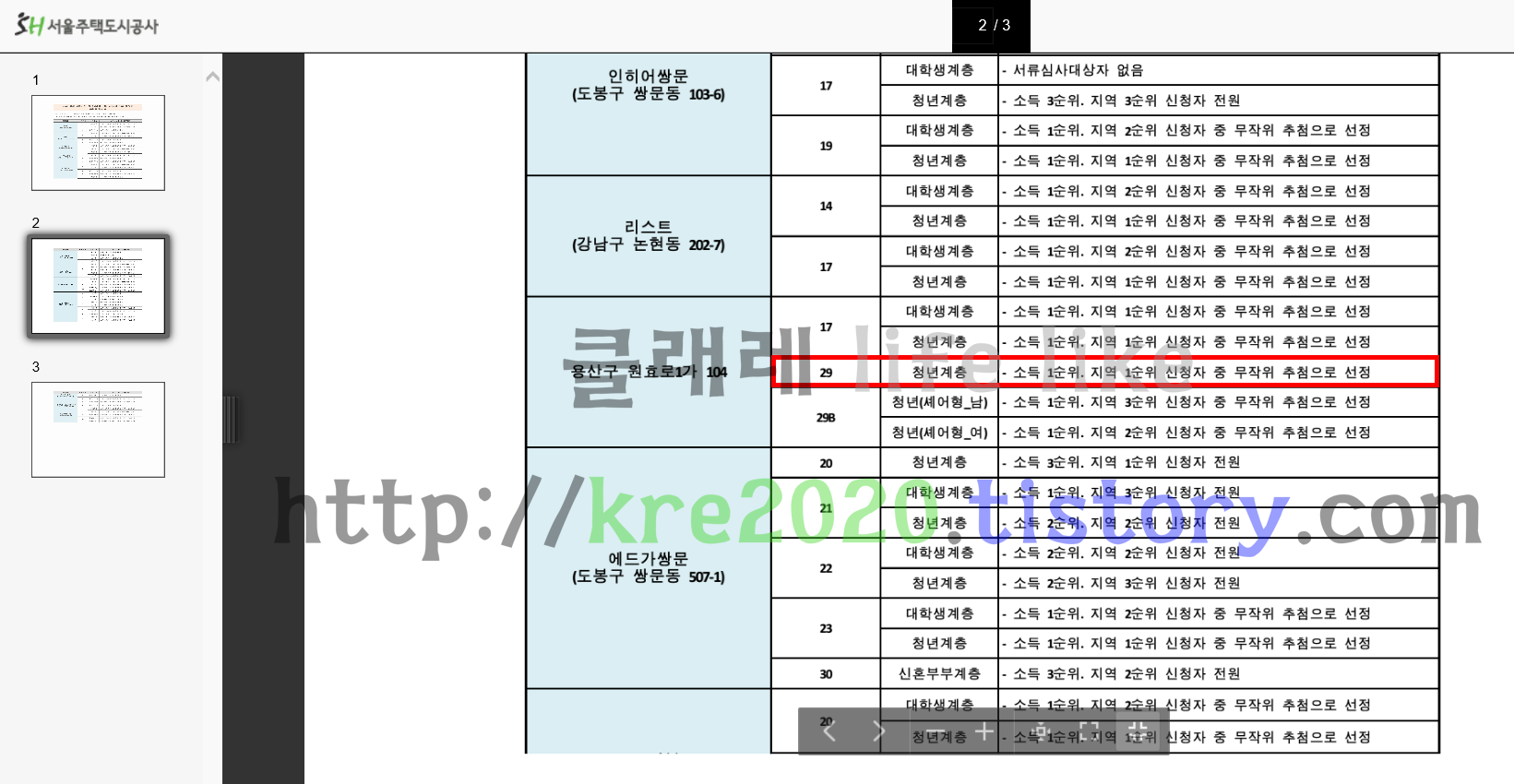  직접하는 2021년 2차 서울시 역세권 청년주택 서류심사발표 #2