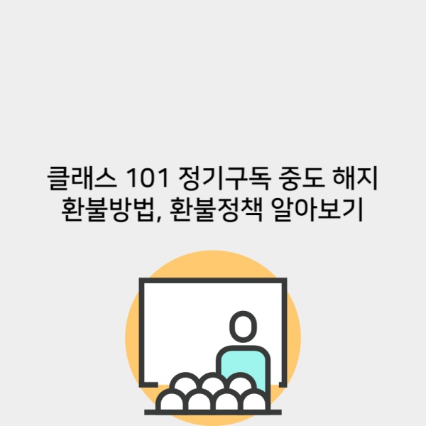  클래스 101 정기구독 중도 해지 환불방법, 환불정책 알아보기