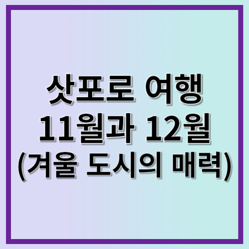 삿포로 여행: 11월과 12월 겨울 도시의 매력