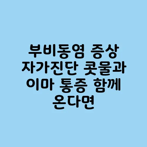 부비동염 증상 자가진단 콧물과 이마 통증 함께 온다면