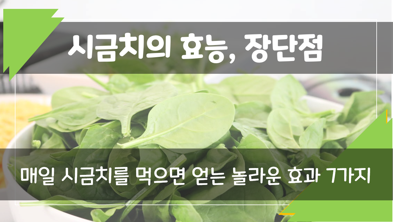  매일 시금치를 먹으면 나타나는 7가지 놀라운 효과, 시금치 효능, 시금치 장단점