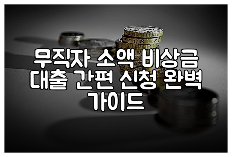 무직자 소액 비상금 대출 간편 신청 완벽 가이드