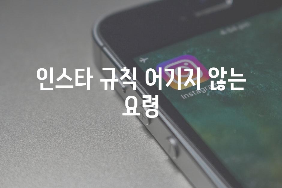 인스타 규칙 어기지 않는 요령