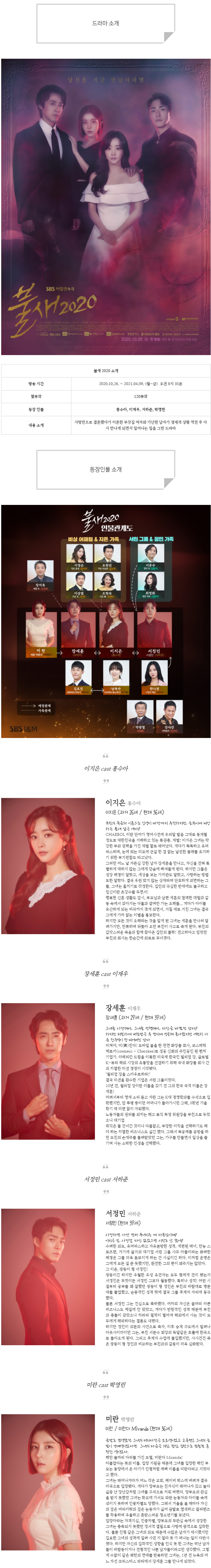  [일일드라마] 불새 2020 인물관계도, 몇부작, 정보 소개